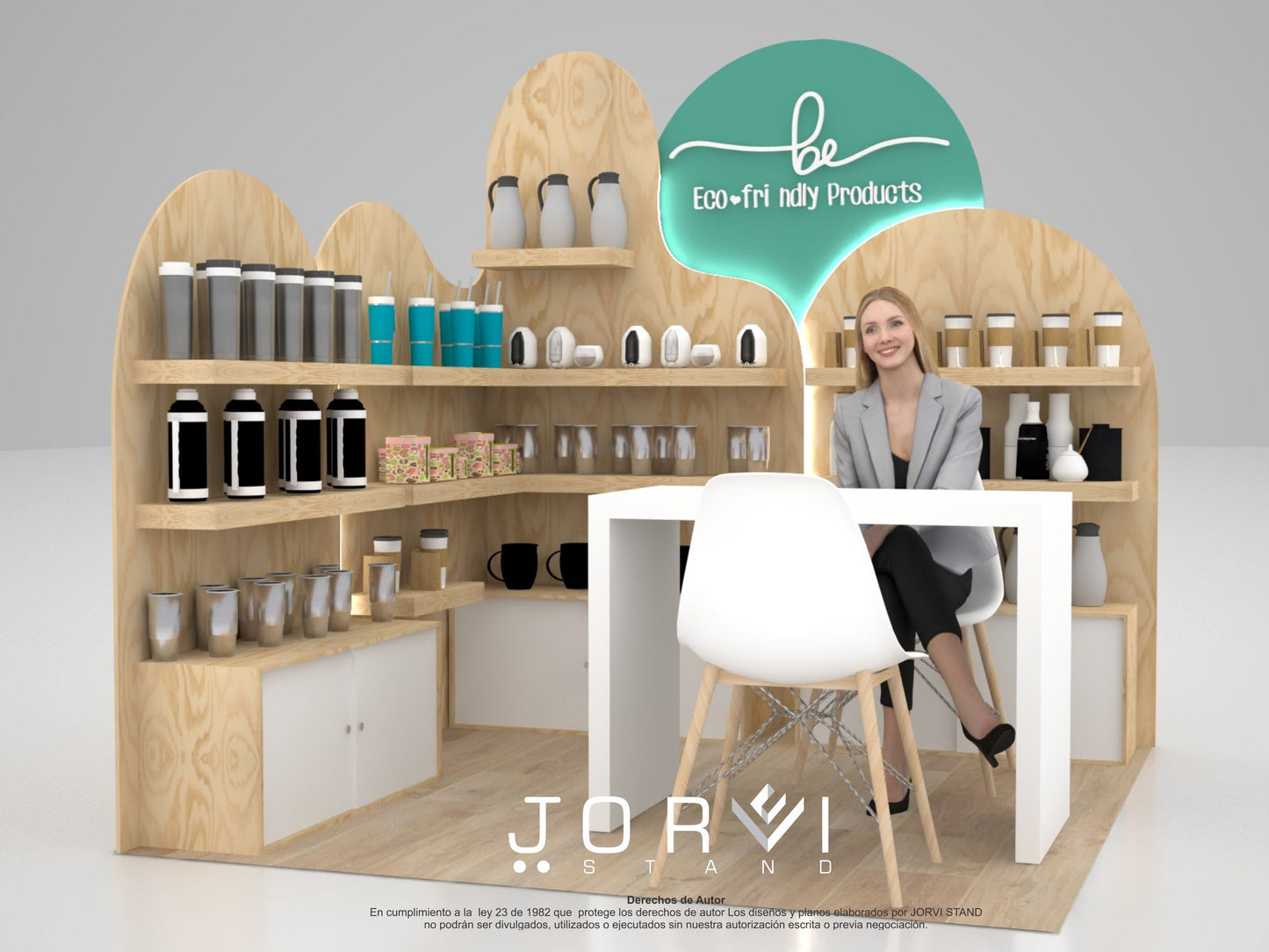 Diseño 3d Stand Be Eco - Weglam
