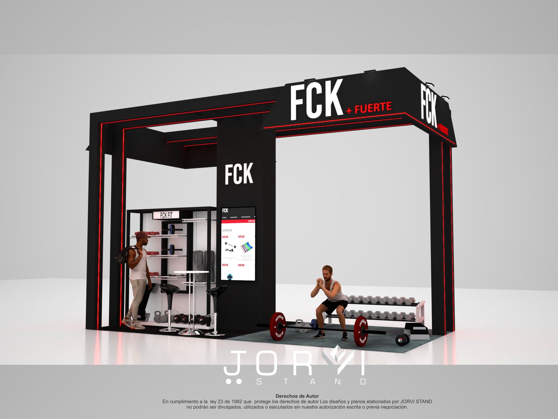 Diseño 3d Stand FCK - Expofitness 