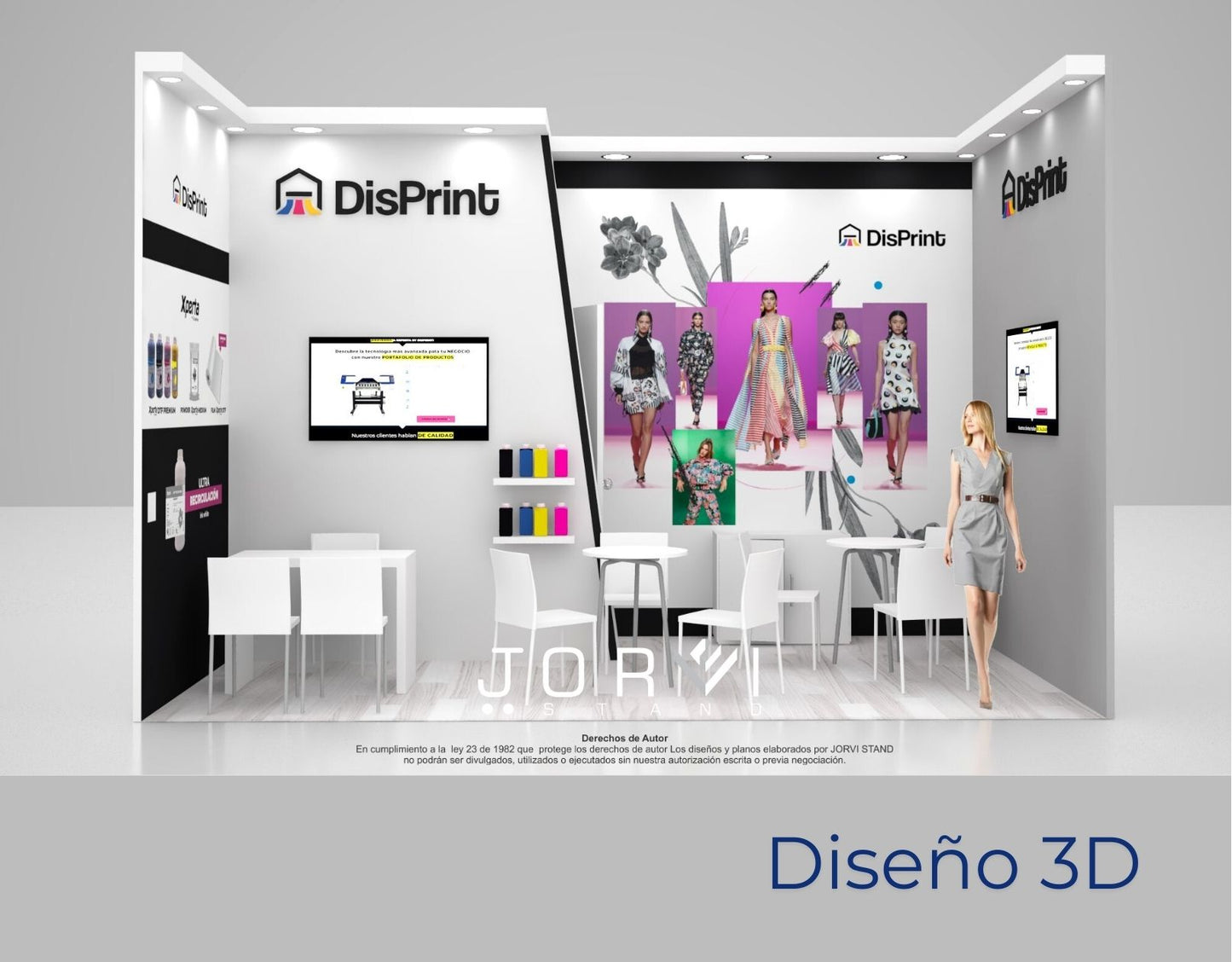 Stand Disprint - Colombiatex jorvi stand diseño 3d