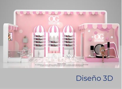 Stand OG - Expobelleza jorvi stand diseño 3d