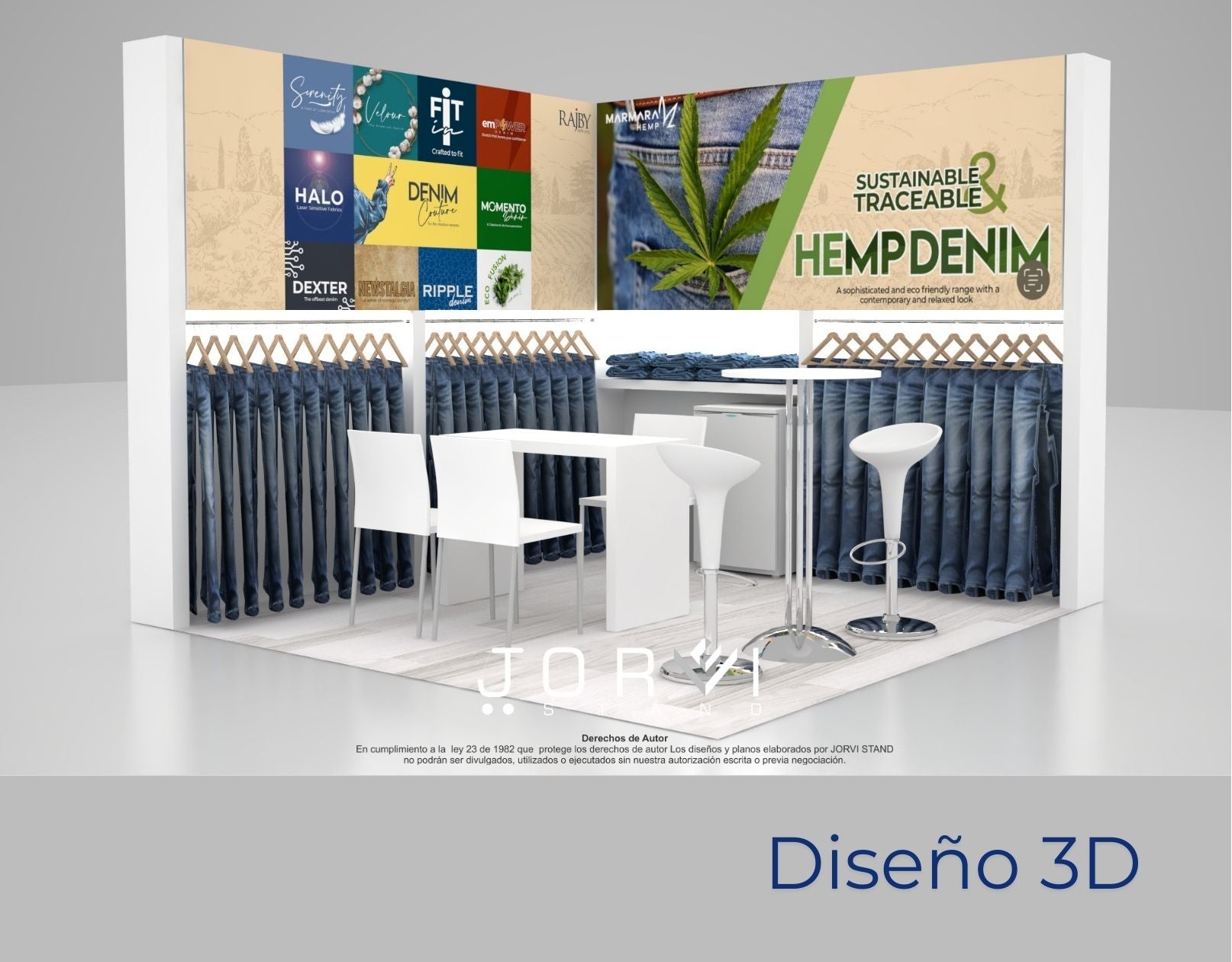 Stand Rajby - Colombiatex jorvi stand diseño 3d