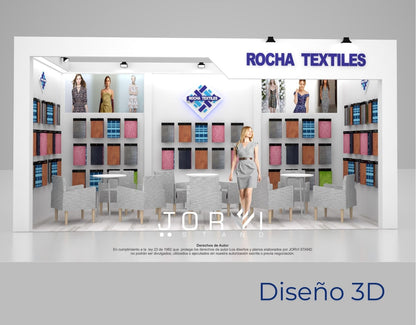 Stand Rocha Textil - Colombiatex JORVI STAND DISEÑO 3D